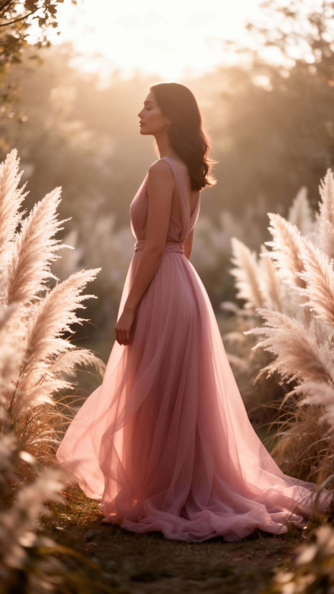 Mujer en transformación al amanecer